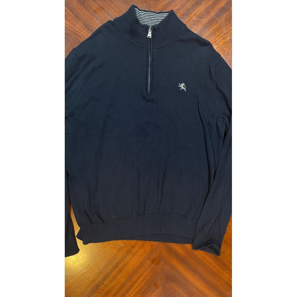 Express Sweater 1/4 Zip Quarter Zip Long Sleeve Knit‎ Solid Blue Navy Sz x-large